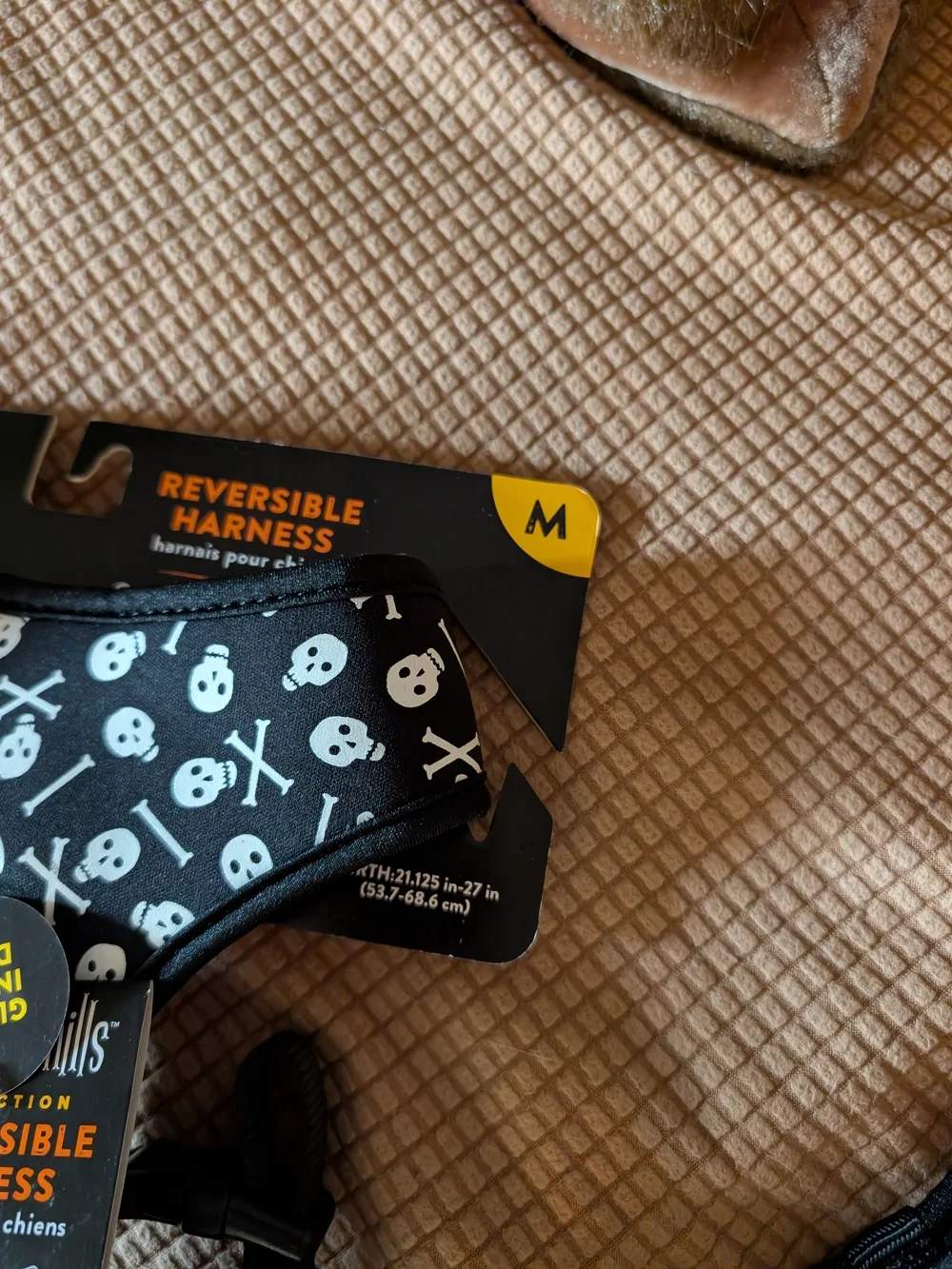 Thrills & Chills Glow In The Dark Skull Print Reversible Dog Harness